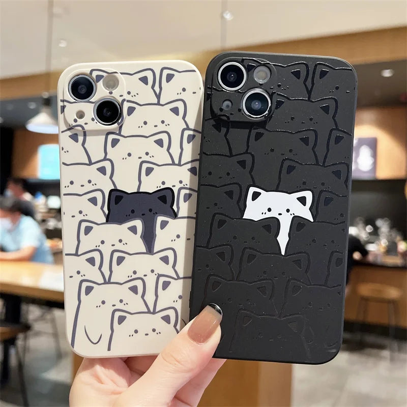 Cute Cat Silicone iPhone Case - Yurei Works