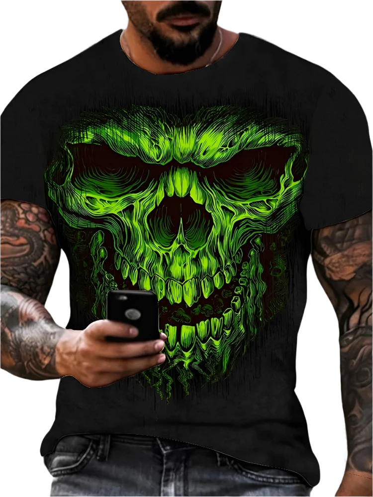 Vintage Horror 3D Skull Men's T-Shirt