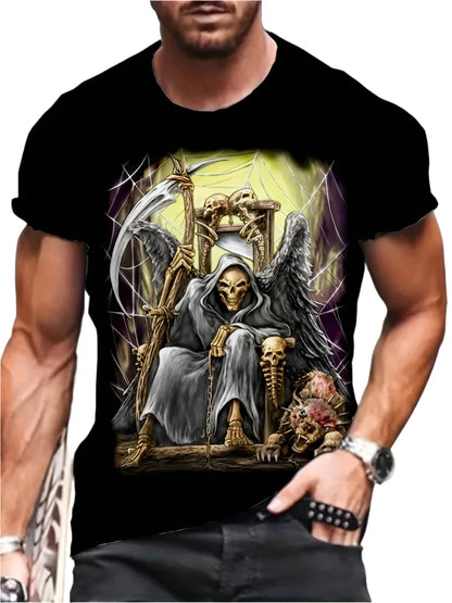 Vintage Horror 3D Skull Men's T-Shirt