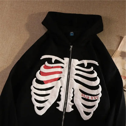 Women's Gothic Skeleton Hoodie - Yurei Works