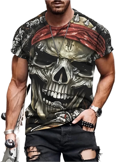 Vintage Horror 3D Skull Men's T-Shirt