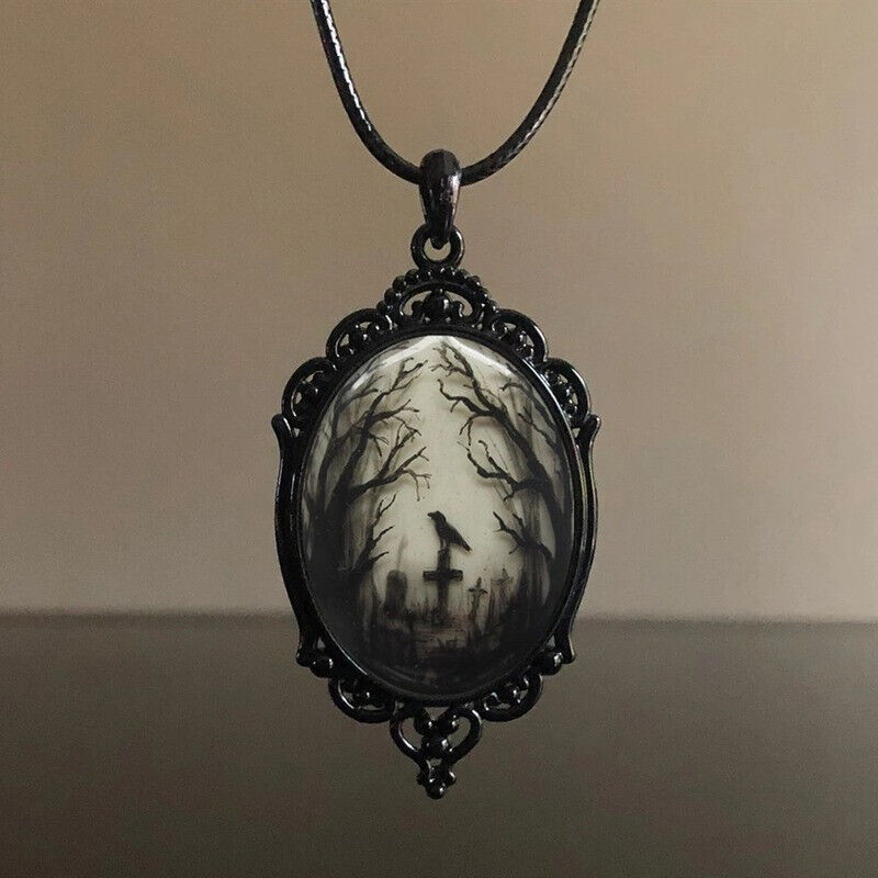 Gothic Crow Bat Necklace - Yurei Works