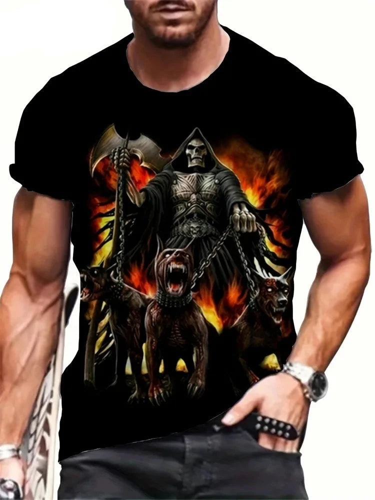 Vintage Horror 3D Skull Men's T-Shirt