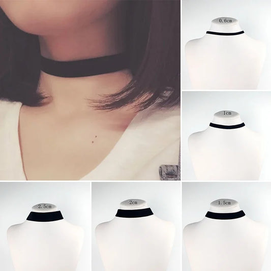 Velvet Choker Necklace Gothic Vintage Neck Chain Necklace Girl Women Black Choker Fashion Jewelry On The Neck Collar Accessories - Yurei Works