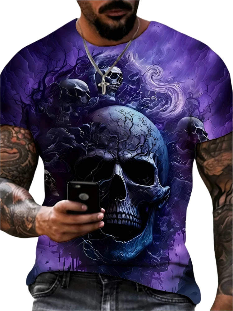 Vintage Horror 3D Skull Men's T-Shirt