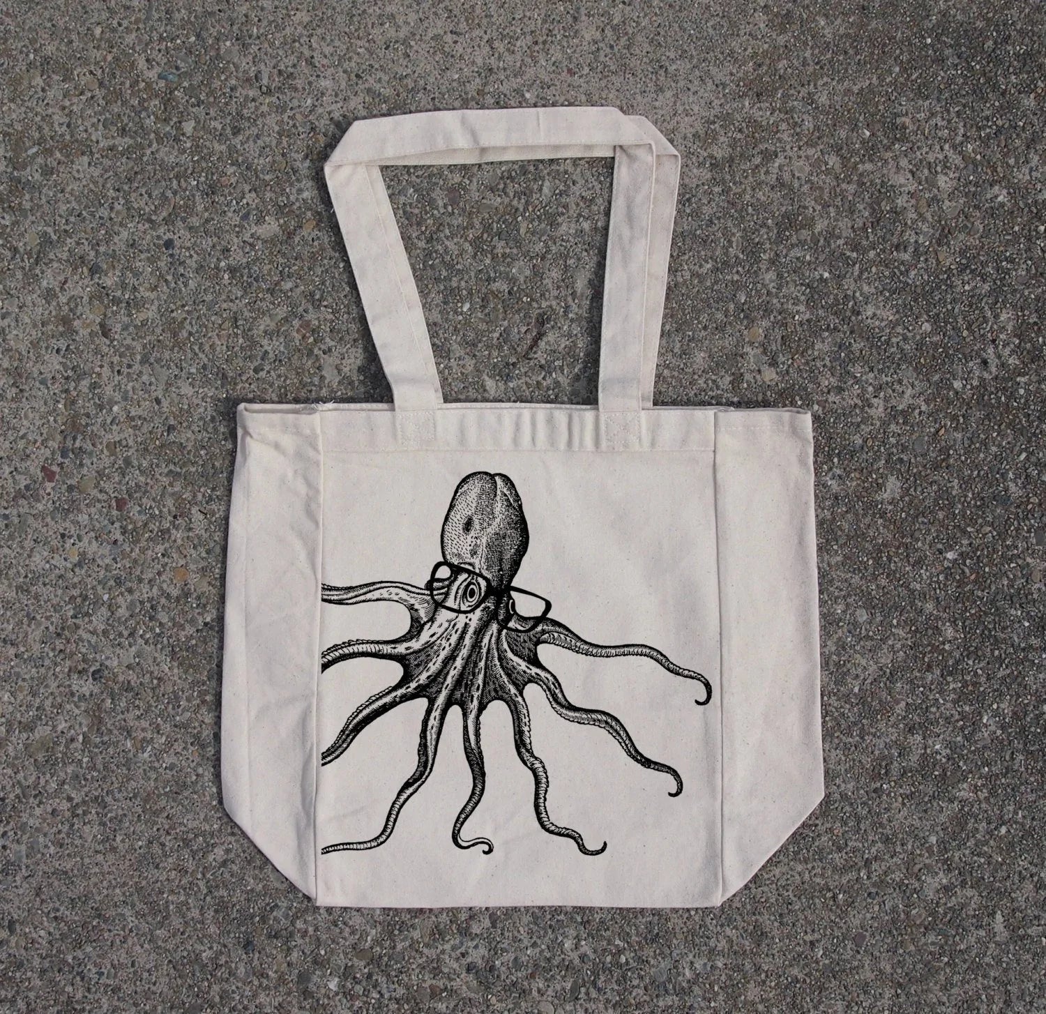 Octopus Natural Tote Bag - Yurei Works