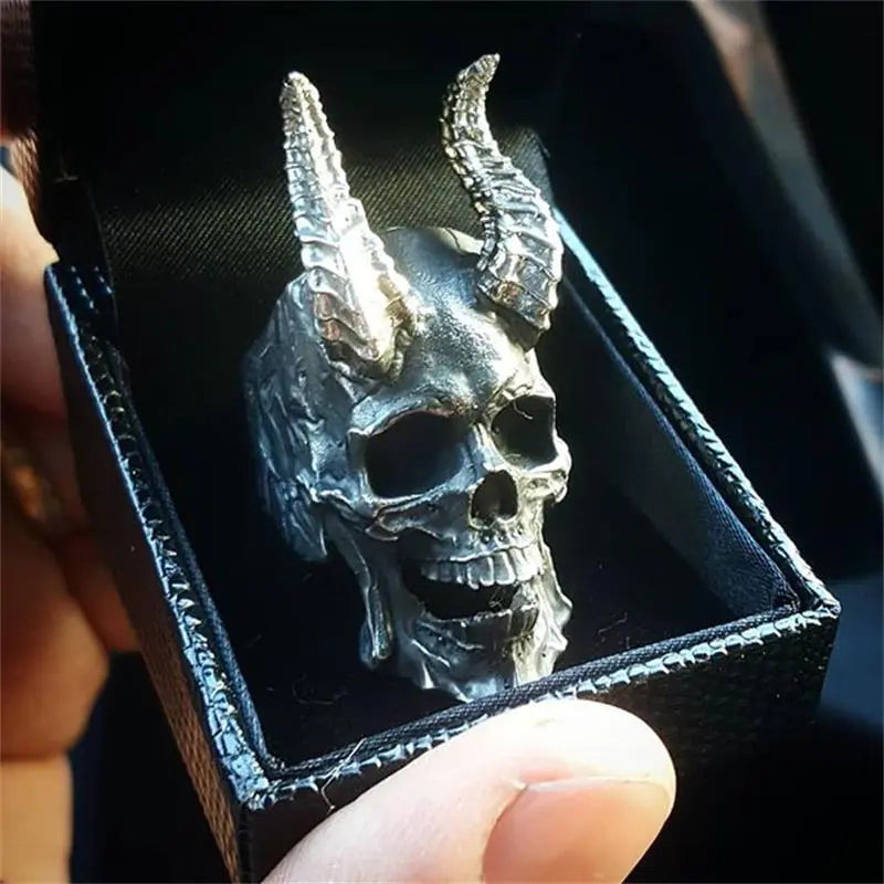 Goth Black Skull Ring - Yurei Works