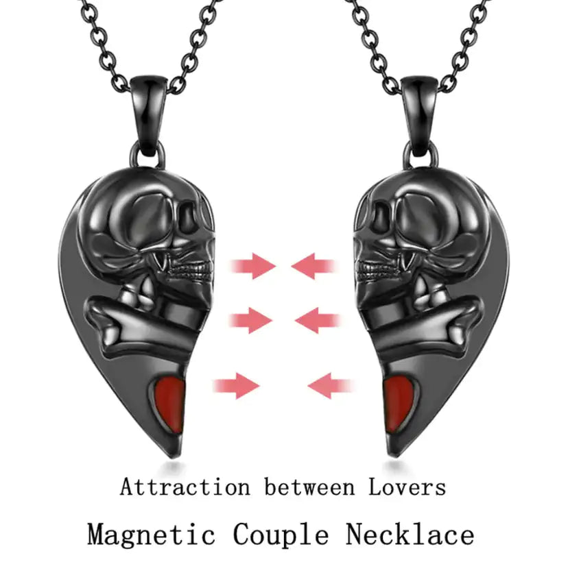 Magnetic Skull Hearts Pendant - Yurei Works