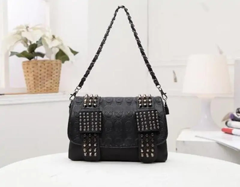 Gothic Skull Rivet Bag - Yurei Works