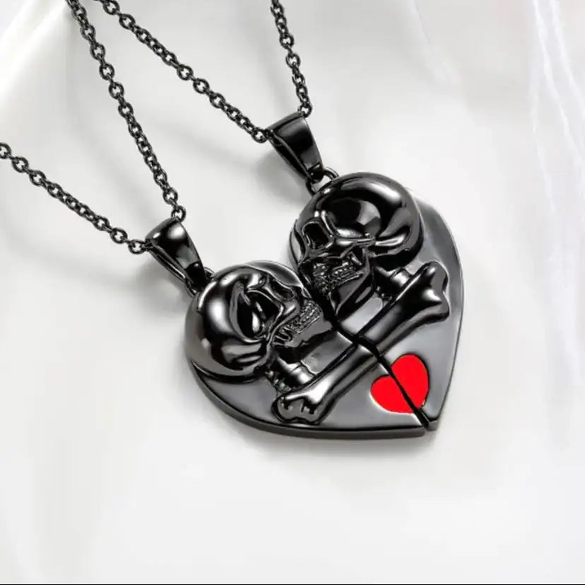 Magnetic Skull Hearts Pendant - Yurei Works