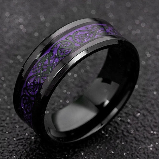 Black Dragon Inlay Ring - Yurei Works